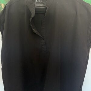 FIGS Men's Casual Black Button Down Shirt